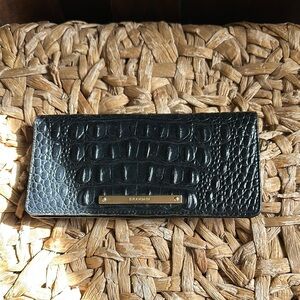 Brahmin Black Croc Embossed Wallet